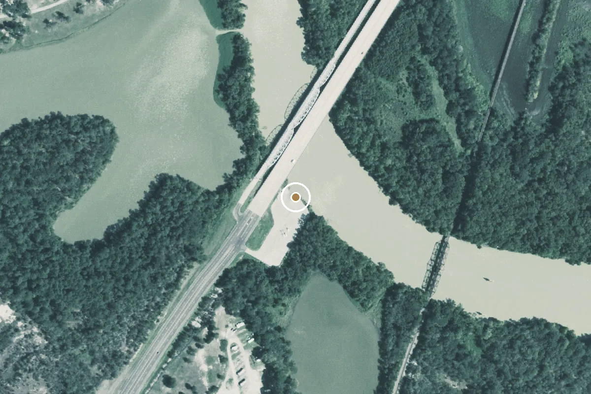 Aerial view of Trinity River Boat Ramp