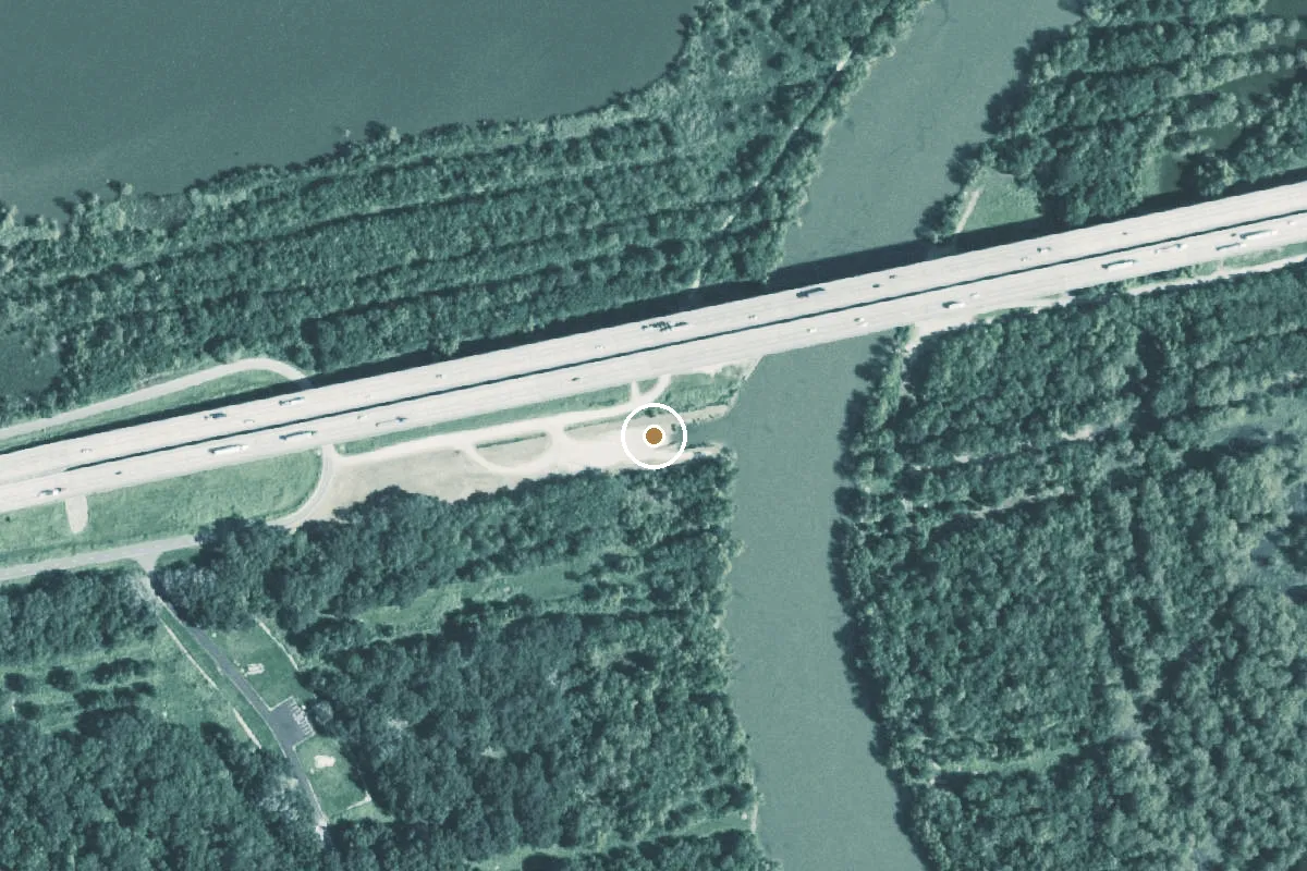 Aerial view of Trinity River Boat Ramp