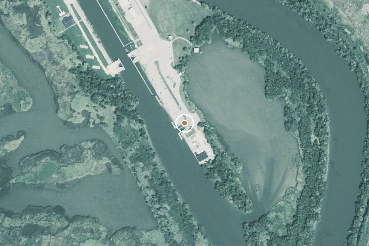 Aerial view of Trinity River Island Recreation Area Boat Ramp