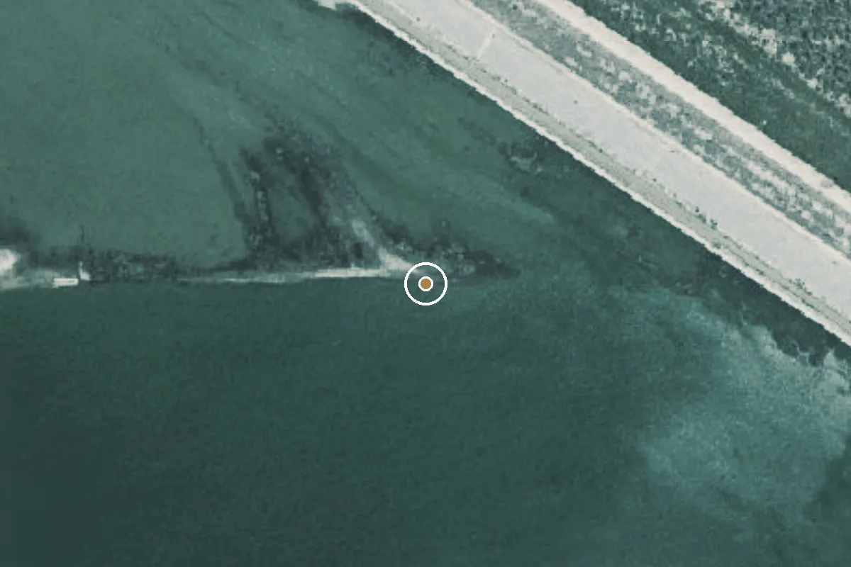 Aerial view of Twin Buttes Reservoir Boat Ramp