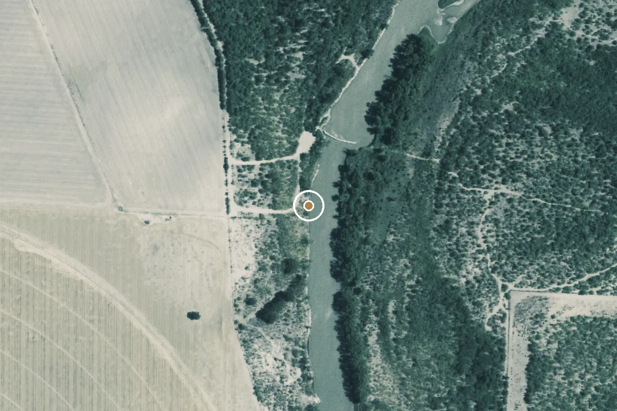Aerial view of Twin Buttes Reservoir Boat Ramp
