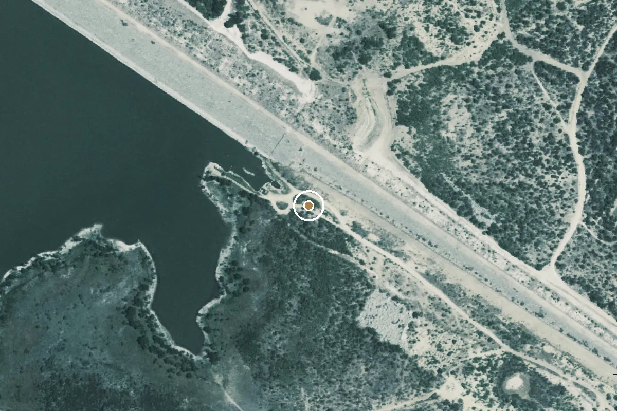 Aerial view of Twin Buttes Reservoir Boat Ramp