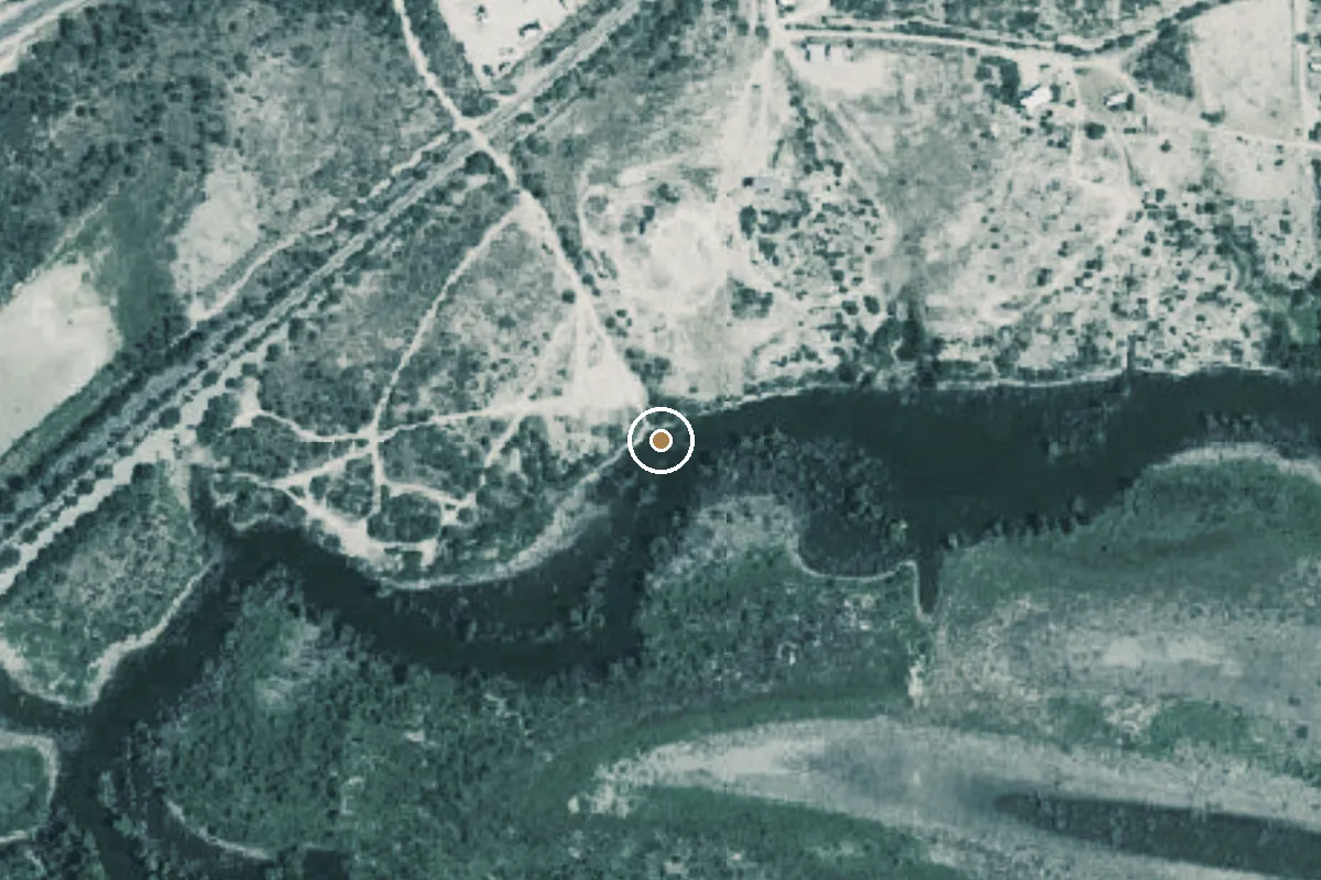 Aerial view of Twin Buttes Reservoir Boat Ramp