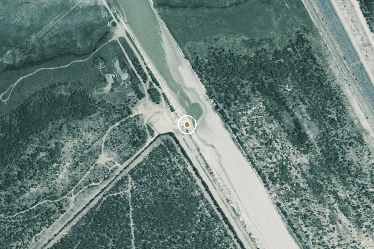 Aerial view of Twin Buttes Reservoir Boat Ramp