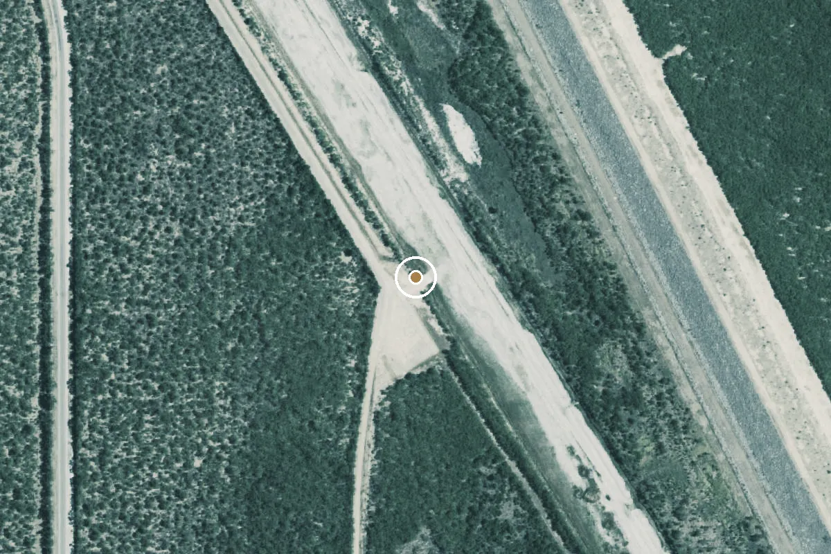 Aerial view of Twin Buttes Reservoir Boat Ramp
