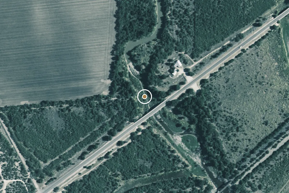 Aerial view of Twin Buttes Reservoir Boat Ramp