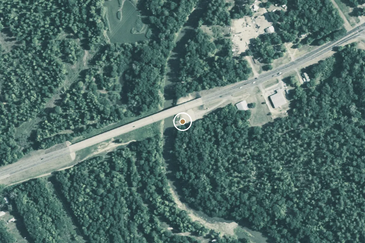 Aerial view of US 271 Sabine River Public Boat Ramp (TXDOT)