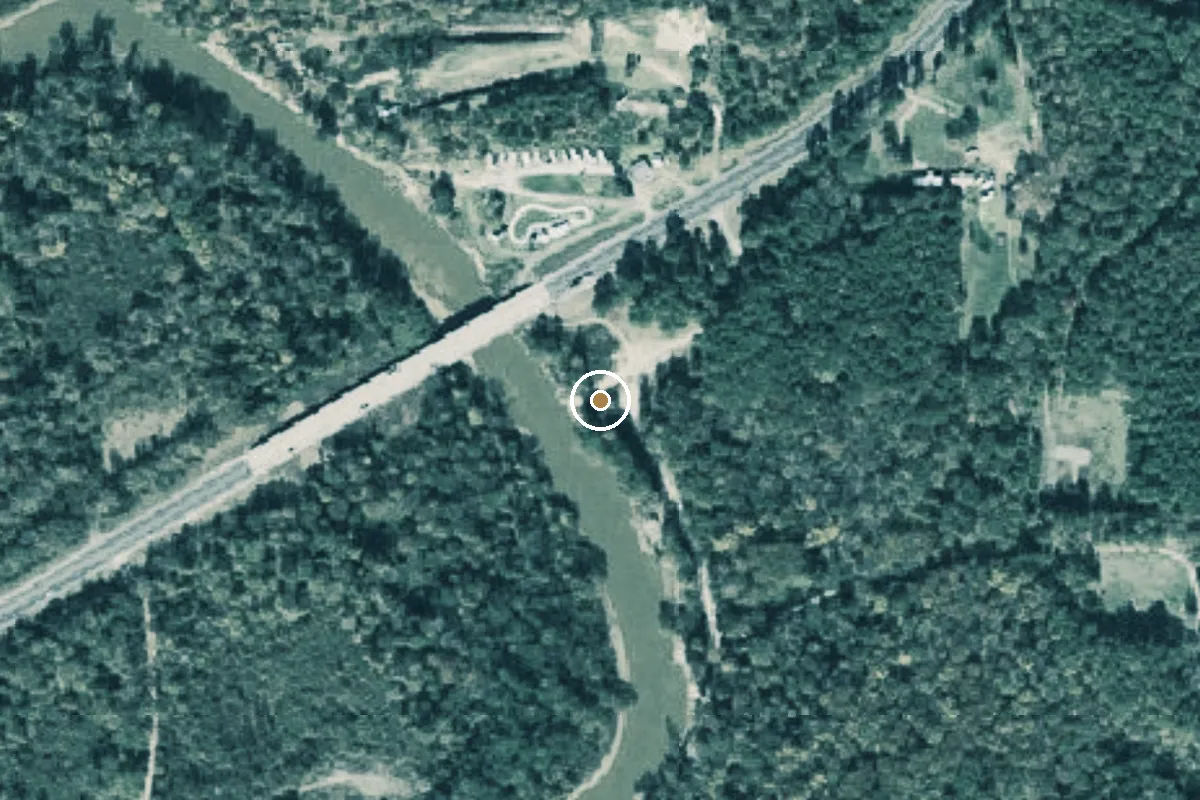 Aerial view of US 79 Sabine River Public Boat Ramp (TXDOT)