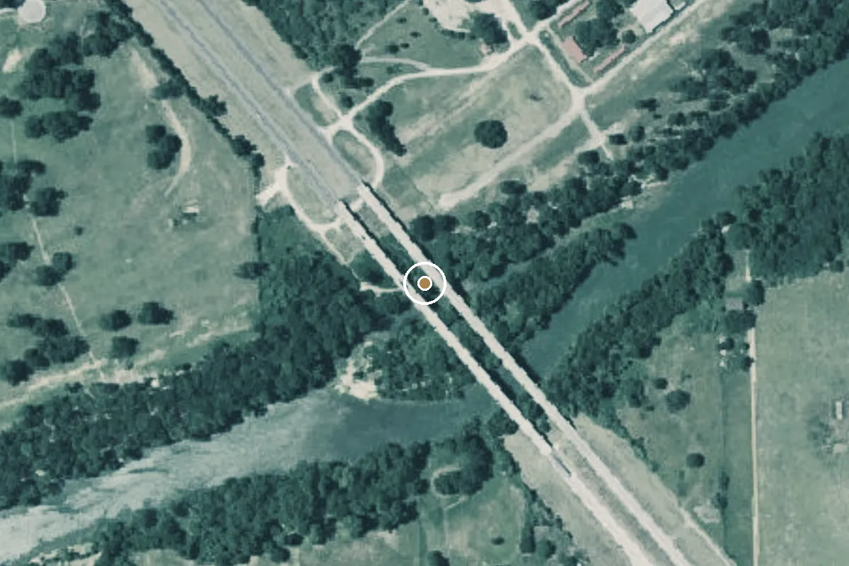 Aerial view of Vernon Richards Riverbend Park Boat Ramp