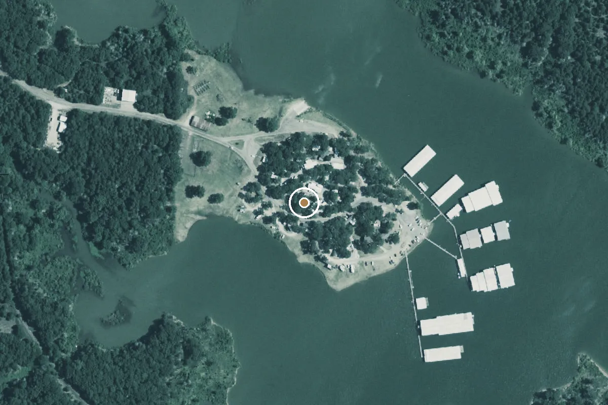 Aerial view of Walnut Creek Resort Boat Ramp