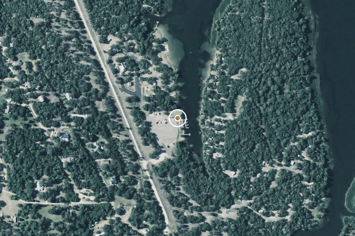 Aerial view of Waterfront Cabins Boat Ramp
