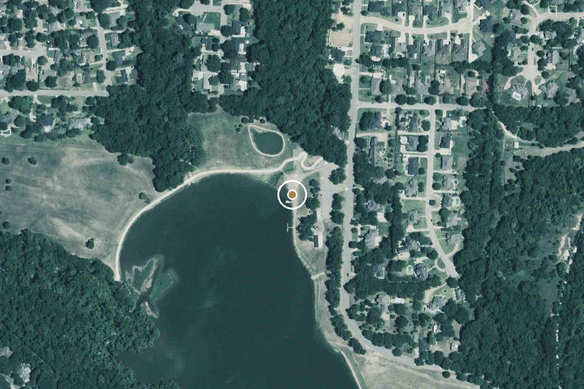 Aerial view of Waterloo Lake Regional Park Boat Ramp