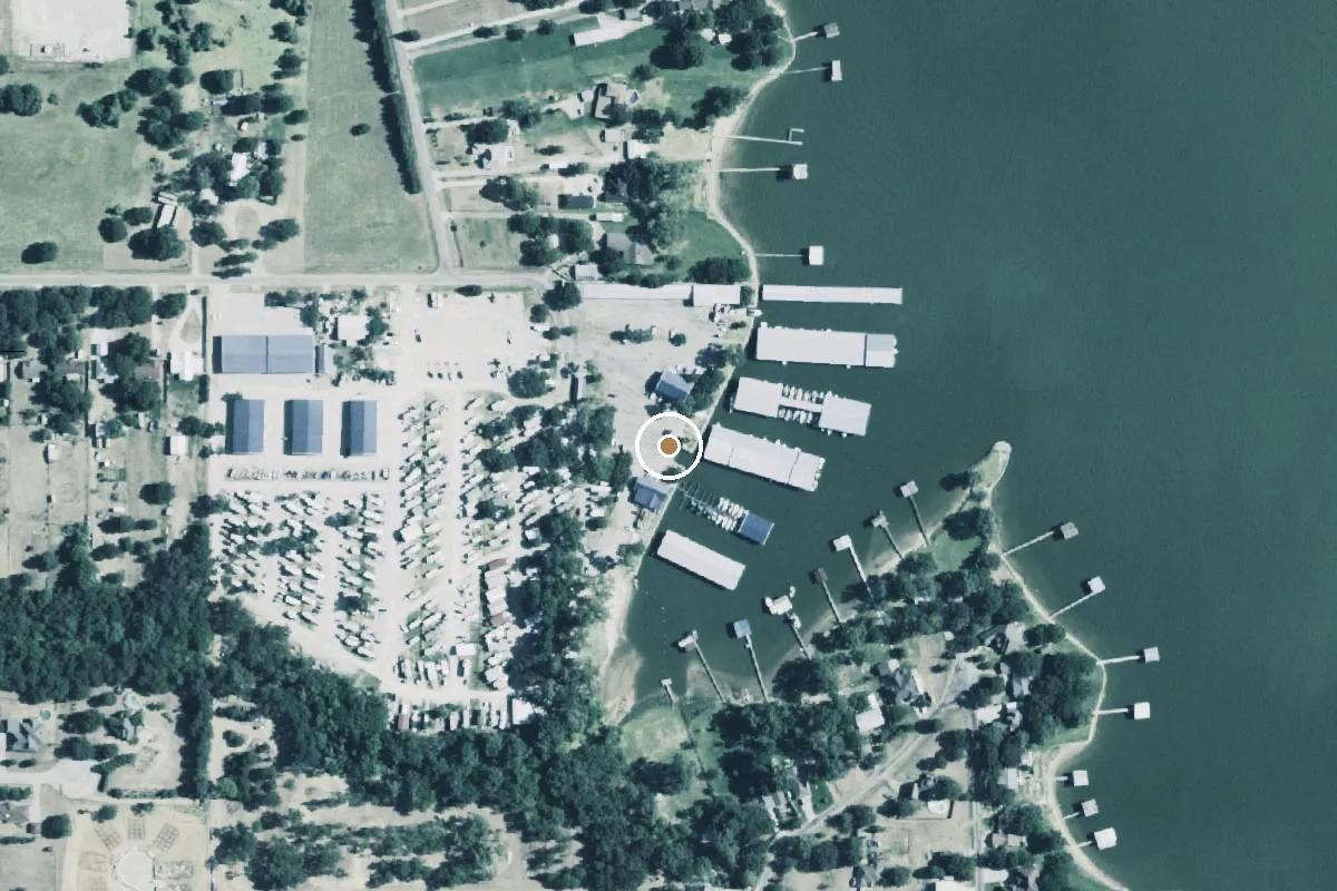 Aerial view of West Bay Marina & RV Park Boat Ramp