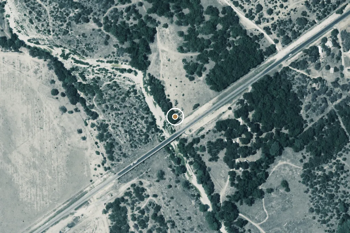 Aerial view of West Fork Frio River Boat Ramp