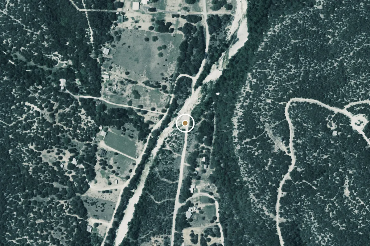 Aerial view of West Frio River Boat Ramp