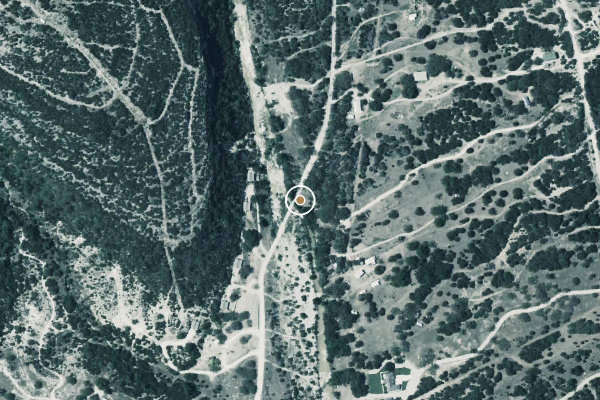 Aerial view of West Frio River Boat Ramp