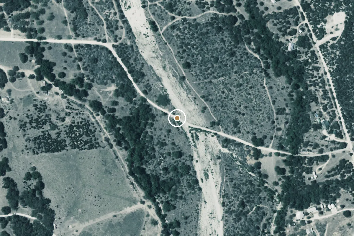 Aerial view of West Frio River Boat Ramp