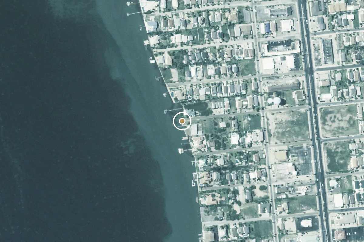 Aerial view of West Huisache Street Public Boat Ramp