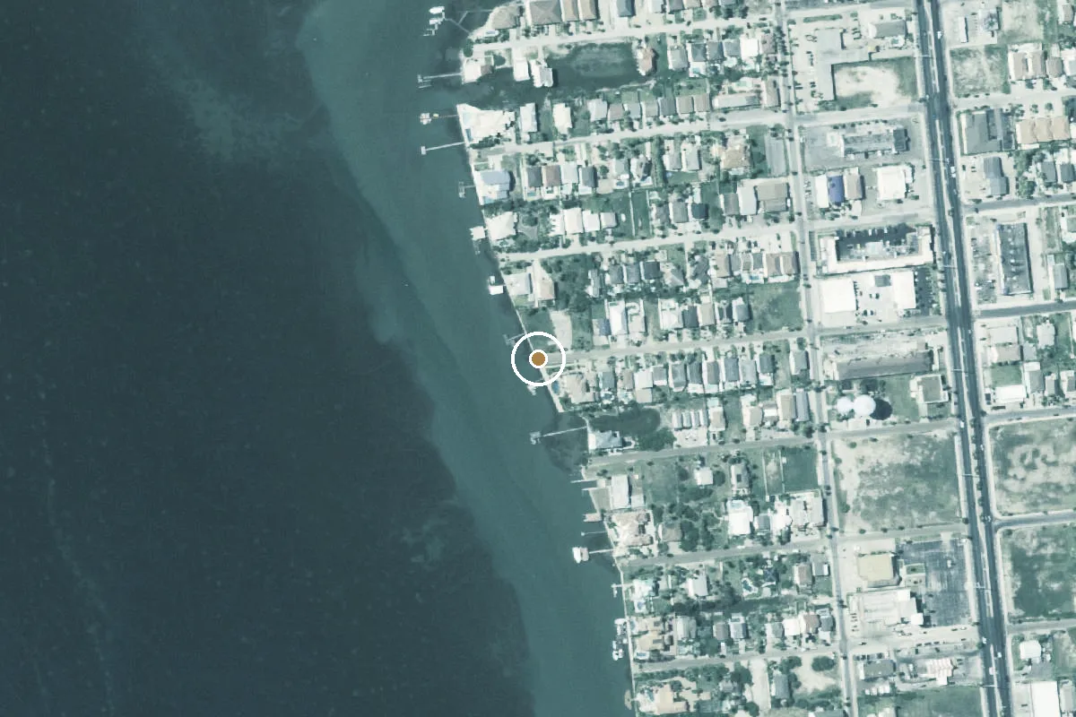 Aerial view of West Lantan Street Public Boat Ramp