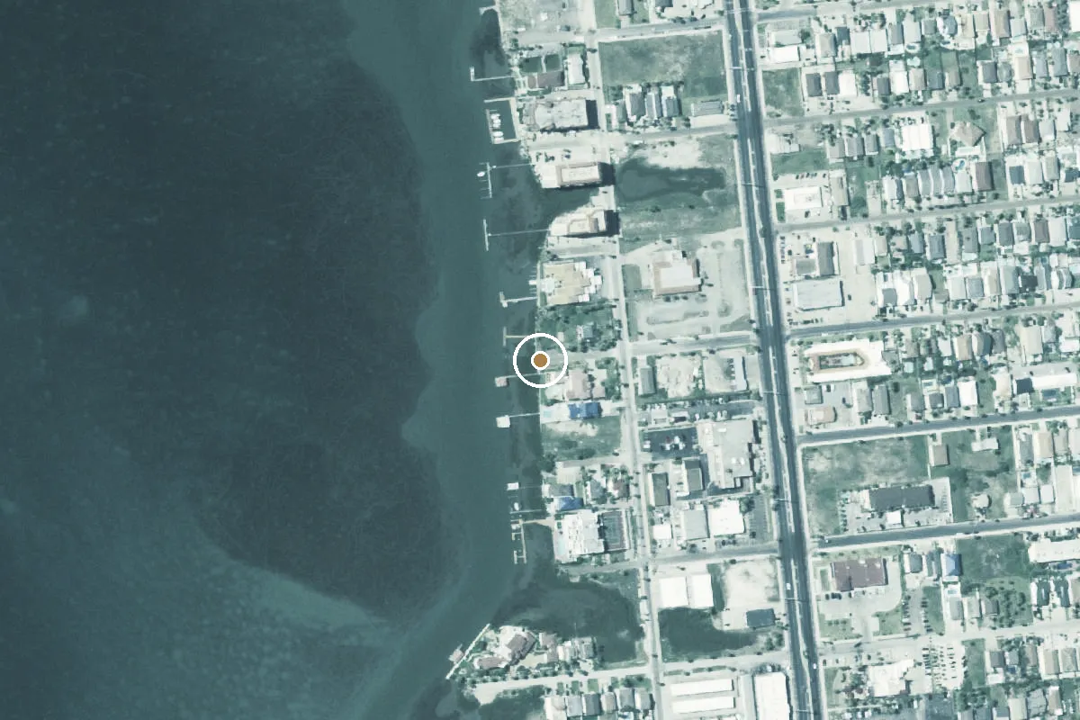 Aerial view of West Mars Lane Public Boat Ramp