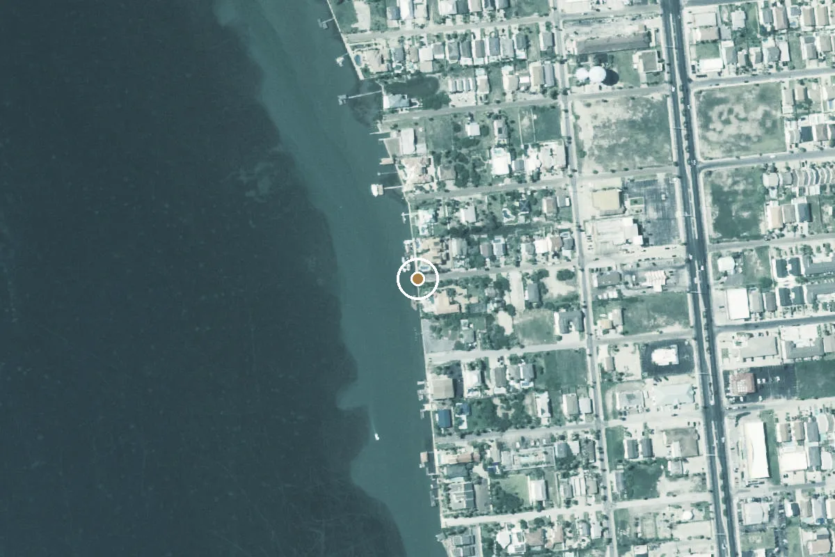 Aerial view of West Retama Street Public Boat Ramp