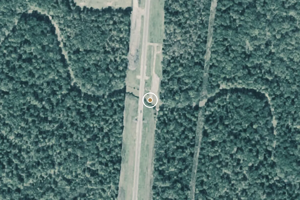 Aerial view of White Oak Creek Wildlife Management Area Boat Ramp
