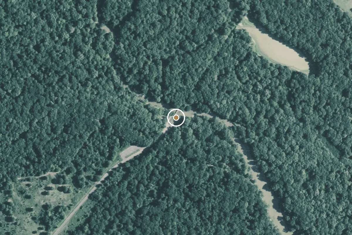 Aerial view of White Oak Creek Wildlife Management Area Boat Ramp
