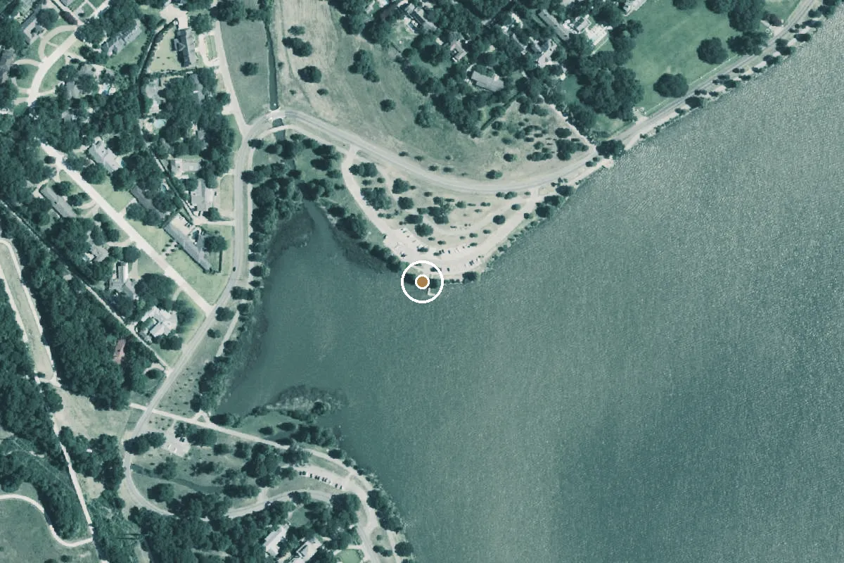 Aerial view of White Rock Lake Park Boat Ramp