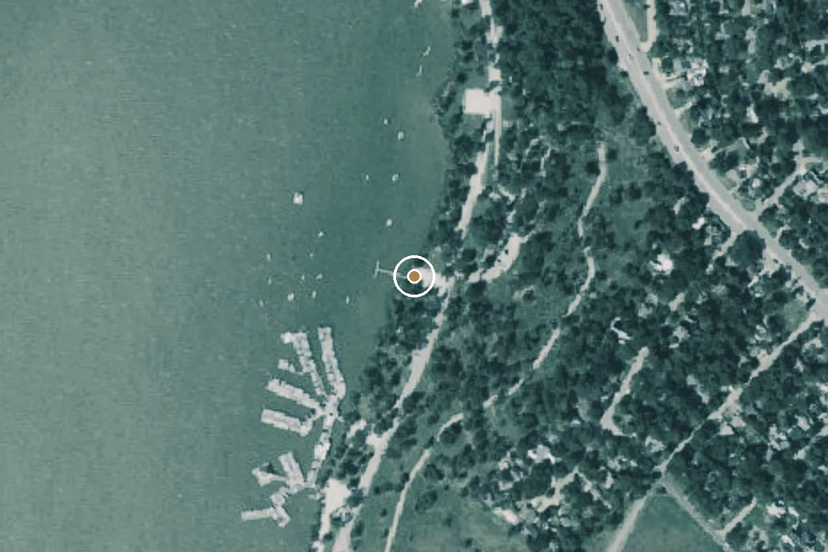 Aerial view of White Rock Lake Park Boat Ramp