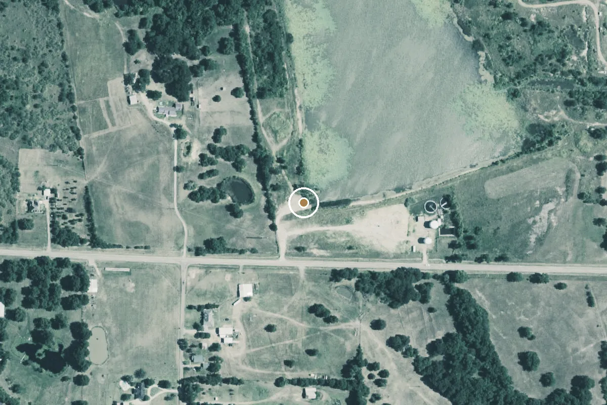 Aerial view of Wolfe City Lake #1 Boat Ramp
