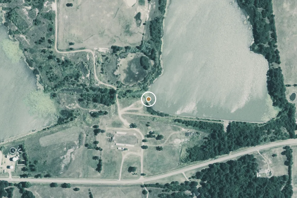 Aerial view of Wolfe City Lake #2 Boat Ramp