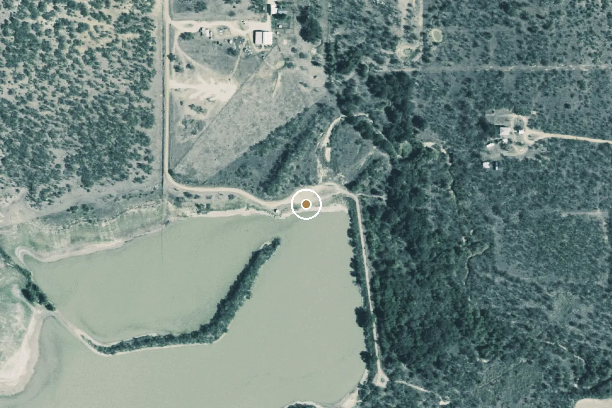 Aerial view of Woodson Lake Boat Ramp