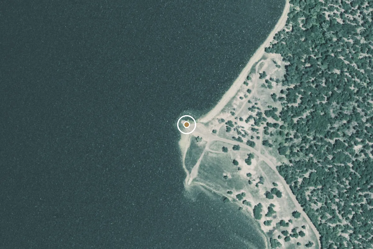 Aerial view of Wright-Patman lake Boat Ramp