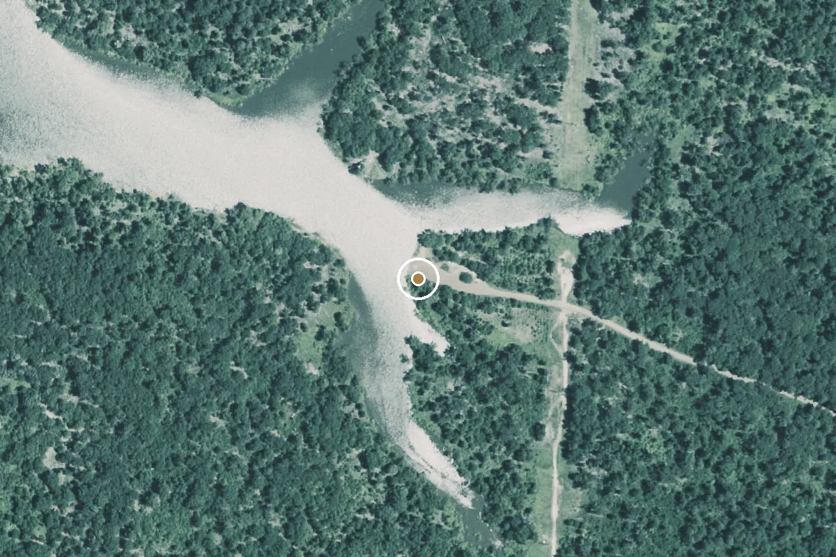 Aerial view of Wright-Patman Lake Boat Ramp