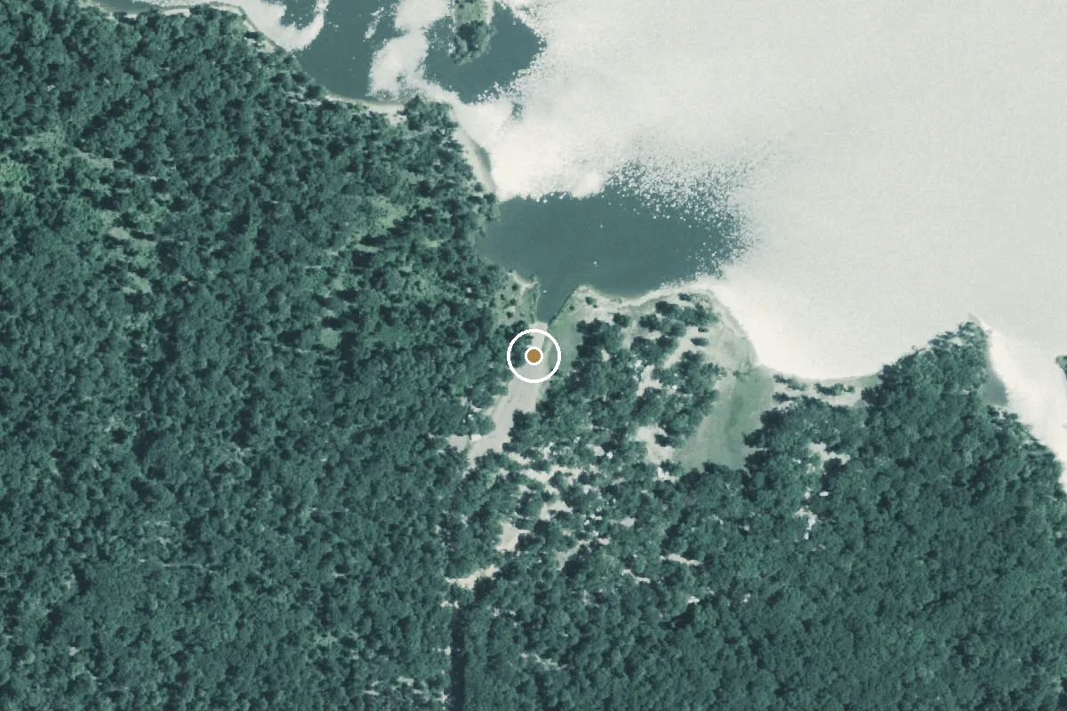 Aerial view of Wright-Patman Lake Boat Ramp