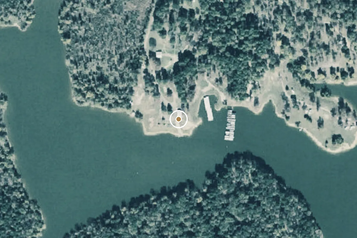 Aerial view of Wright-Patman Lake Boat Ramp