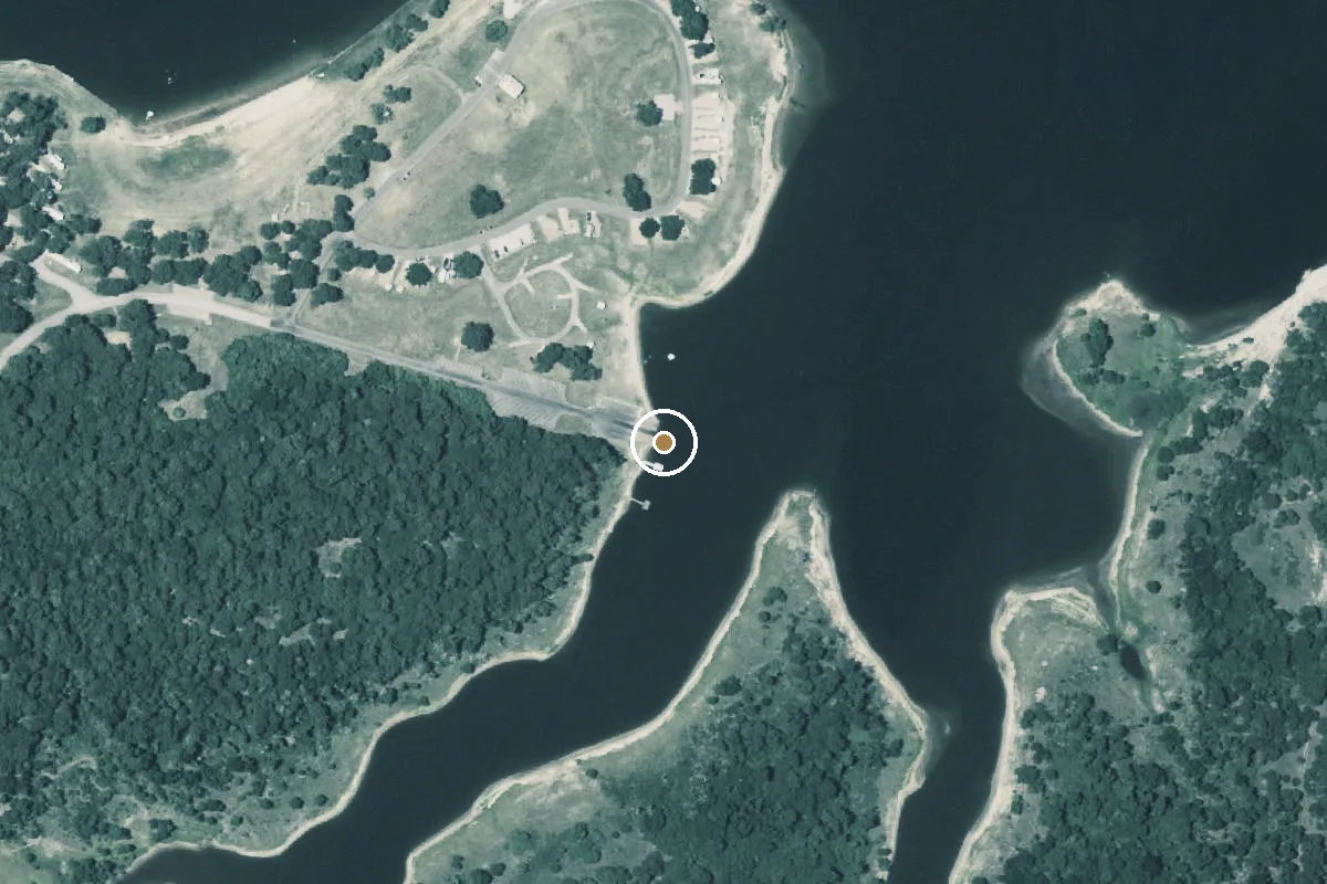 Aerial view of Yegua Creek Park Boat Ramp