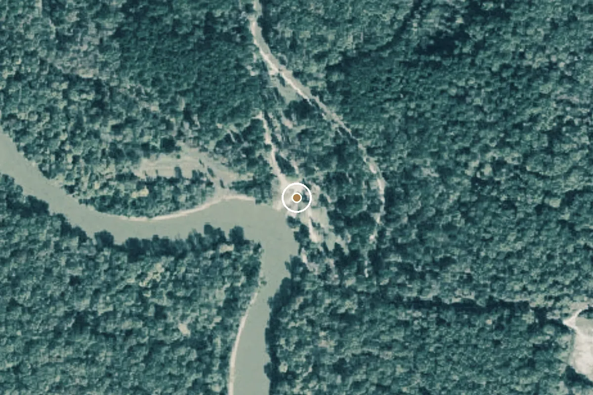 Aerial view of Yellow Dog Sabine River Boat Ramp