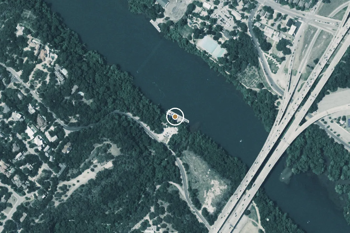 Aerial view of Zilker Metropolitan Park Boat Ramp